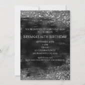 Silver Black Glam Chic Club VIP Party Invitations (Dos)