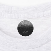 Silver Black Glitter Chic Monogram Naam Labels (Aangebracht)