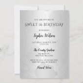 Silver Black Glitter Dress Sweet 16 jaar Kaart (Achterkant)