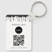 Silver Black Glitter Driving Company Logo QR-code Sleutelhanger (Achterkant)
