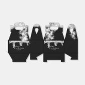 Silver Black glitter voegt naam verjaardagsjaar t  Bedankdoosjes (Uitgevouwen)