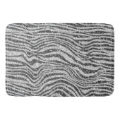 Silver Black Glitzy Zebra Print Glitter Badmat (Voorkant)