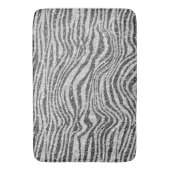 Silver Black Glitzy Zebra Print Glitter Badmat (Voorkant Verticaal)