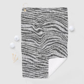 Silver Black Glitzy Zebra Print Glitter       Golfhanddoek (Insitu)