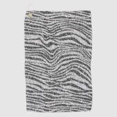 Silver Black Glitzy Zebra Print Glitter       Golfhanddoek (Voorkant)