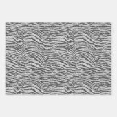 Silver Black Glitzy Zebra Print Glitter Inpakpapier Vel (Voorkant)