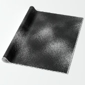 Silver Black Graphite Shiny Glass Ice Vip Cadeaupapier (Uitgerold)