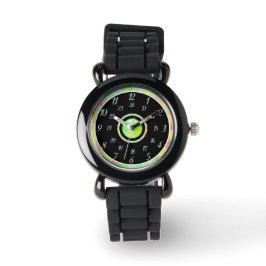 Silver Black Green Watch Horloge