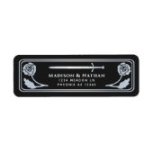 Silver Black Medieval Fantasy Sword Wedding Label (Voorkant)
