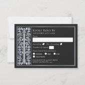 Silver Black Medieval Sword Wedding RSVP (Devant)