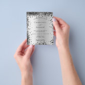 Silver Black metal-uitnodiging voor bruiloft Flyer (Hand)