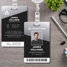 Silver Black Minimaliste moderne | Badge d'ID code
