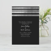 Silver & Black Modern Chic Elegant Wedding Kaart (Staand voorkant)