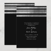 Silver & Black Modern Chic Elegant Wedding Kaart (Voorkant / Achterkant)