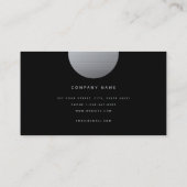 Silver & Black Monogram Modern minimalist Visitekaartje (Achterkant)