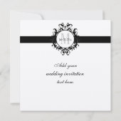 Silver Black Monogram Save the Date Wedding (Achterkant)