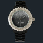 Silver Black Parties scintillant Girl Monogramme N<br><div class="desc">Monogramme Monographie de la Parties scintillant à étincelles noir et argent. Cela fait le cadeau parfait de remise de diplômes,  anniversaire,  mariage,  douche nuptiale,  anniversaire,  baby shower ou bachelorette pour quelqu'un qui aime le luxe glam et les styles chic.</div>