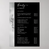 Silver Black Pricelist Salon Poster (Voorkant)
