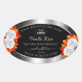 Silver Black Product Label Oranje White Roses Logo (Voorkant)