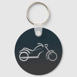 Silver Black Sleek Motorcyle Motorbike-overzicht Sleutelhanger