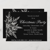 Silver & Black Snowflake-kerstfeest Kaart (Voorkant / Achterkant)