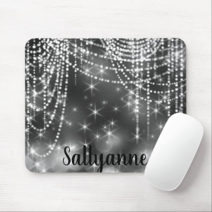 SILVER BLACK SPARKLE DIAMONES Muismat