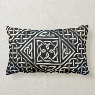 Silver Black Square Shapes Celtic Knotwork Pattern Kussen