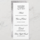 Silver Black White bruiloft DIY menu diner Kaart (Voorkant / Achterkant)