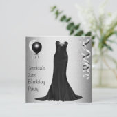 Silver Black & White Formele verjaardag Kaart (Staand voorkant)