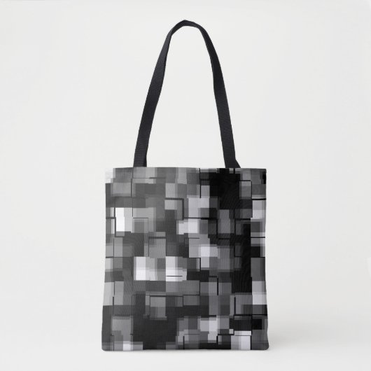 Silver Black White Trendy Pattern Draagtas (Voorkant)
