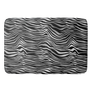 Silver Black Zebra Print Badmat