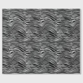 Silver Black Zebra Print Cadeaupapier (Vlak)