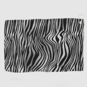 Silver Black Zebra Print Golfhanddoek (Horizontaal)