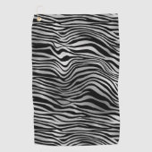 Silver Black Zebra Print Golfhanddoek (Voorkant)