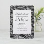 Silver Black Zebra Print Kaart (Staand voorkant)