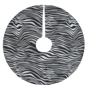Silver Black Zebra Print Kerstboom Rok