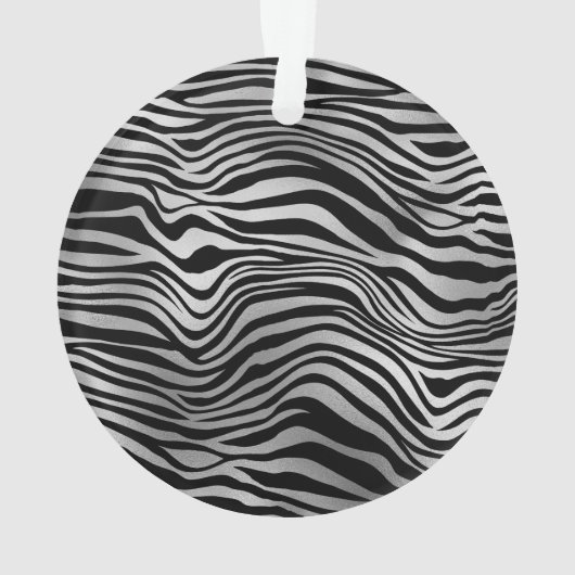 Silver Black Zebra Print Ornament (achterkant)