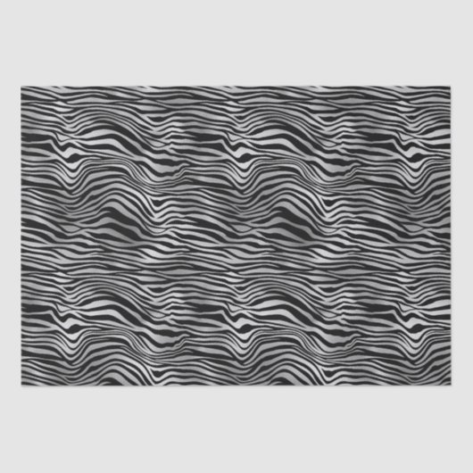 Silver Black Zebra Print Tissuepapier (Voorkant)