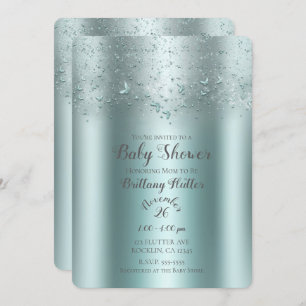 Silver Blauwgroen Aqua Flutter Butterfly Baby show Kaart