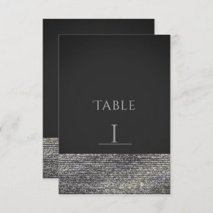 Silver Bling Modern Glam Sequins Chic Table Number Kaart