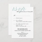 Silver blu gala formele gebeurtenis elegant RSVP r Kaart (Voorkant / Achterkant)