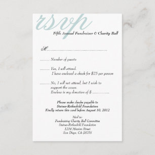 Silver blu gala formele gebeurtenis elegant RSVP r Kaart