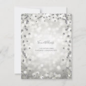 Silver Blue 50th Birthday Glam Lights Save The Date (Achterkant)
