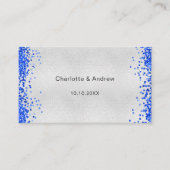 Silver blue bruiloft response website QR code RSVP Informatiekaartje (Voorkant)
