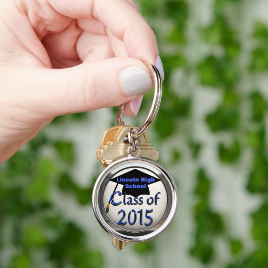 Silver & Blue Class of 2015 Afstuderen Sleutelhang Sleutelhanger (Hand)