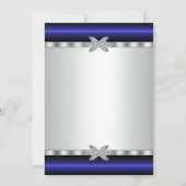 Silver & Blue Cocktail Party Invitation Sjabloon Kaart (Achterkant)