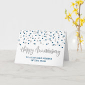 Silver Blue Confetti Medewerker Jubileum Kaart (Gele Bloem)