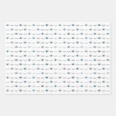 Silver Blue Evil Eye Eyelashes Nazar Mati Pattern Inpakpapier Vel (Voorkant 3)