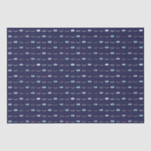 Silver Blue Evil Eye Eyelashes Nazar Mati Pattern Tissuepapier