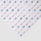 Silver Blue Evil Eye Eyelashes Nazar Mati Pattern Tissuepapier (Detail)